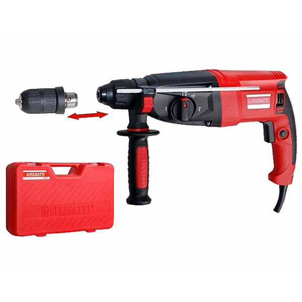 Перфоратор ручной электрический , 800 Вт, 3,0 Дж, SDS-Plus, 3 реж., 0-1100 об/мин., макс. диаметр 26 мм., щет. реверс