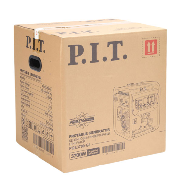 Генератор бензиновый инверторный P.I.T. PGE3700-G1 (3,7/3,5 кВт, 223см³, 4 такт, 2х220В, 12В, 15А)