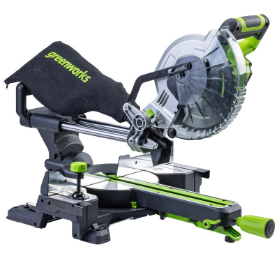 Пила торцовочная Greenworks GD24MS216 24V бесщеточная с протяжкой (без АКБ и ЗУ)