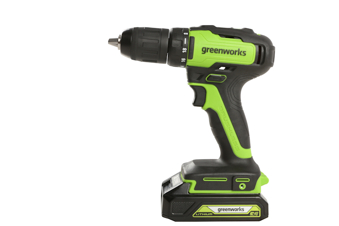 Дрель-шуруповерт аккумуляторная Greenworks 24V GD24DD35K2 (1хАКБ 2Ач и ЗУ) 35НМ в кейсе