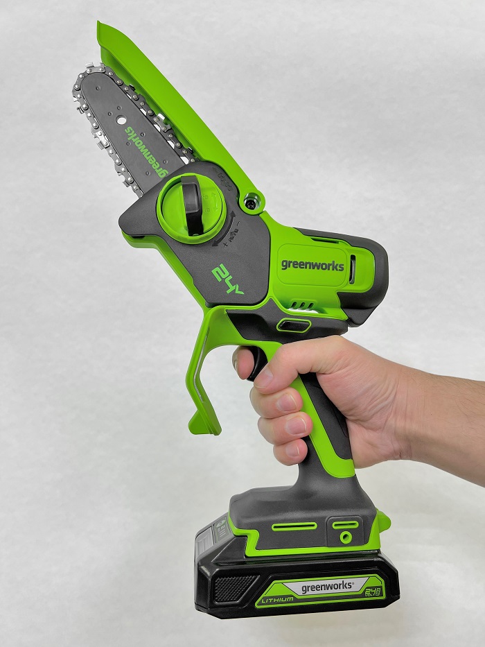 Цепная мини пила аккумуляторная Greenworks 24V G24MCS10 (без АКБ и ЗУ) 10см