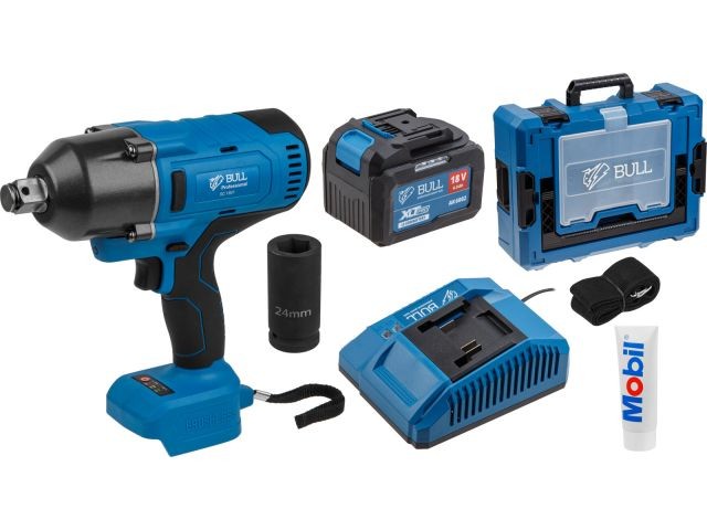 Аккум. ударный гайковерт BULL SC 1801 Xcase XLTpro БЕСЩЕТ., 18 В, 1000 Н*м, 3/4", 1х6 А*ч, з/у 4 А