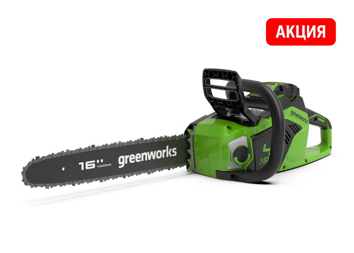Цепная пила аккумуляторная Greenworks 40V GD40CS18 (с 1хАКБ 5Ач и ЗУ) 40 см