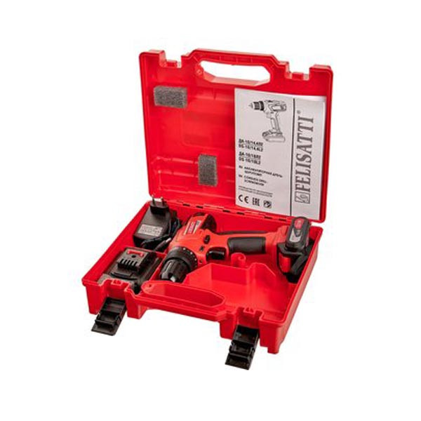 Машина ручная электрическая сверлильная аккумуляторная,14,4В., 2АКБ Li-ion,2,0A*h, 2-х ск,.0-400/0-1400 об/мин., 32Нм., сверлен 10-25мм