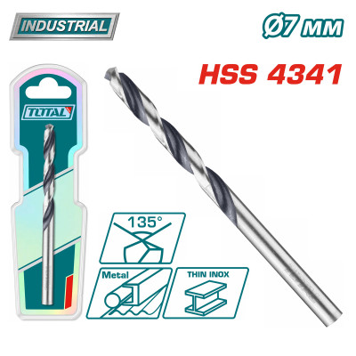 Сверло по металлу HSS 4341 7мм TOTAL TAC1200704