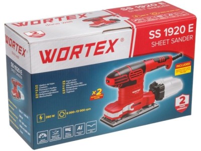 Виброшлифмашина WORTEX SS 1920 E в кор. 260 Вт, 90х187 мм, 6000-13000 кол/мин