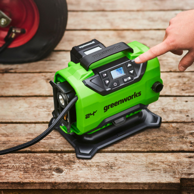 Компрессор автомобильный аккумуляторный Greenworks ACG301 24V/12V (от сети автомобиля), без АКБ и ЗУ