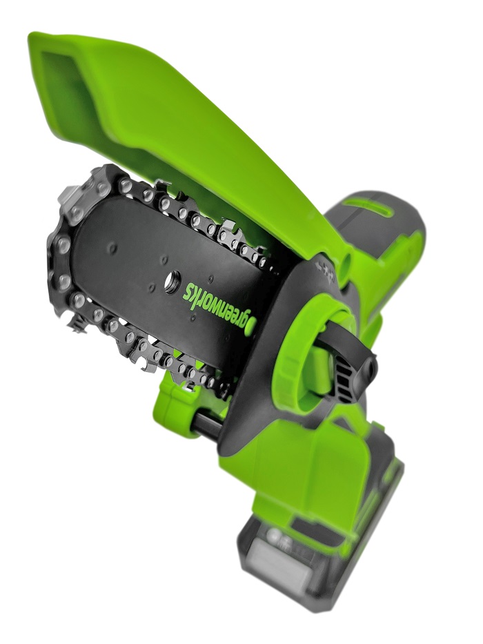 Цепная мини пила аккумуляторная Greenworks 24V G24MCS10 (без АКБ и ЗУ) 10см