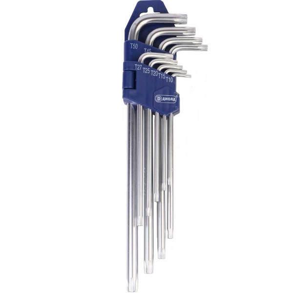 Набор ключей TORX, 9шт, Т10, Т15, Т20, Т25, Т27, Т30, Т40, Т45, Т50_2