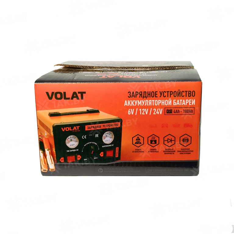 Зарядное устройство для аккумуляторных батарей VOLAT VT-BC10B 6/12/24V 10A Трансформаторное