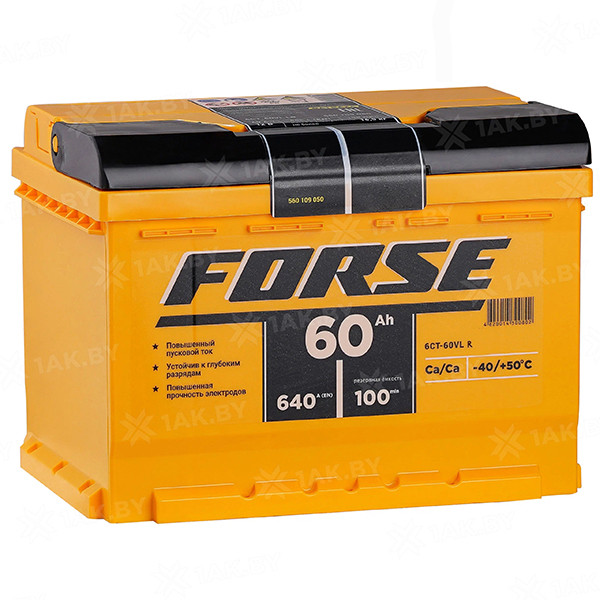 60 Ah FORSE R+ низкий