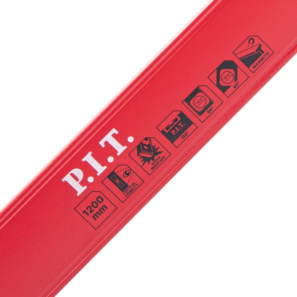 Уровень пузырьковый магнитный P.I.T. ADVANCE HSPL02-1200 (1200мм, 3 капсулы, коробчатый,1мм/м)_2