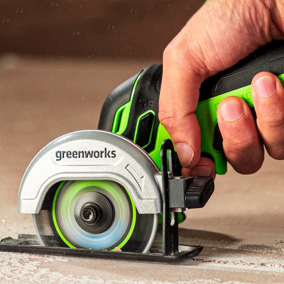 Углошлифовальная машина аккумуляторная Greenworks GD24UCS 24V, бесщеточная, 76 мм, без АКБ и ЗУ