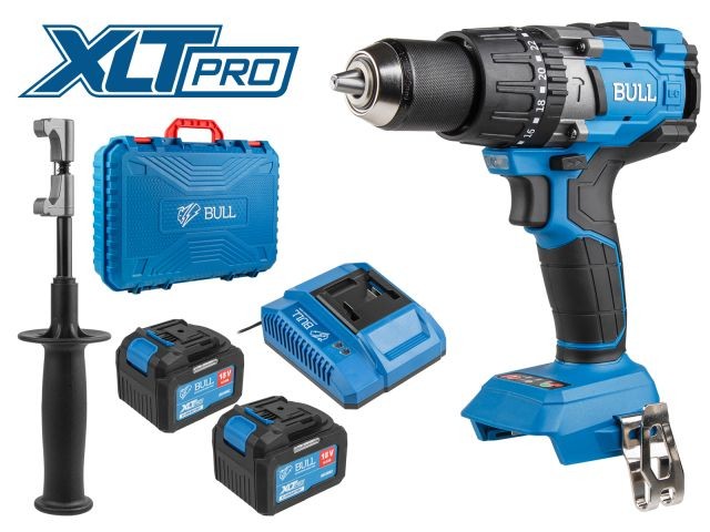 Аккум. дрель-шуруповерт BULL SR 1805 в чем. XLTpro, 2х6 А*ч, БЕСЩЕТ., 18 В, 120 Н*м, БЗП(мет.) 13 мм (Доп. функции: Ударное сверление, 