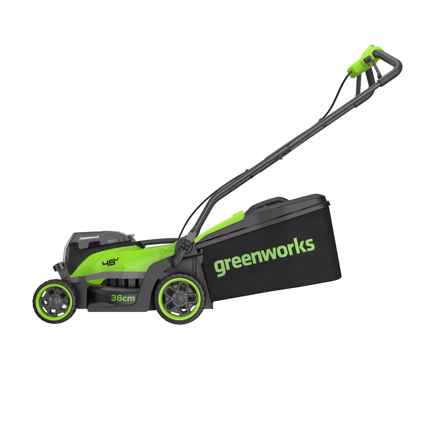 Газонокосилка аккумуляторная Greenworks 24V*2 GD24X2LM361 (2хАКБ 4Ач и ЗУ) 36 см б/щ