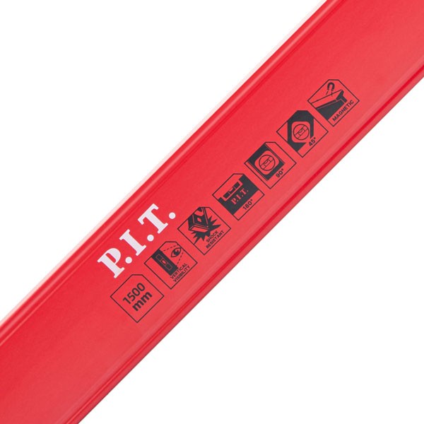 Уровень пузырьковый магнитный P.I.T. ADVANCE HSPL02-1500 (1500мм, 3 капсулы, коробчатый,1мм/м)_2