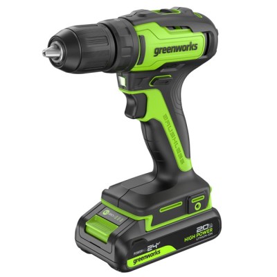 Дрель-шуруповерт аккумуляторная Greenworks 24V GD24DD35 (1x2Ач, ЗУ ,кор) 29/35Нм, б/щет