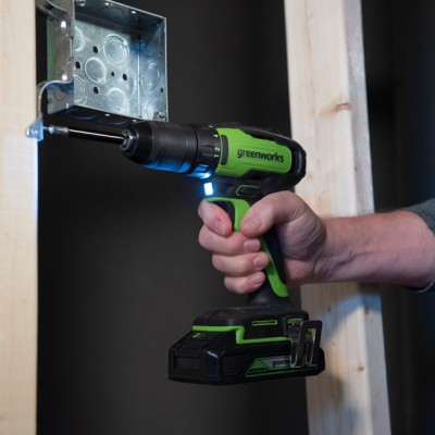 Дрель-шуруповерт аккумуляторная Greenworks 24V GD24DD35 (1x2Ач, ЗУ ,кор) 29/35Нм, б/щет