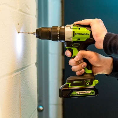 Дрель-шуруповерт ударная аккумуляторная 24V Greenworks GD24DD60 (1х4Ач, ЗУ, кор) 30/60Нм, б/щет