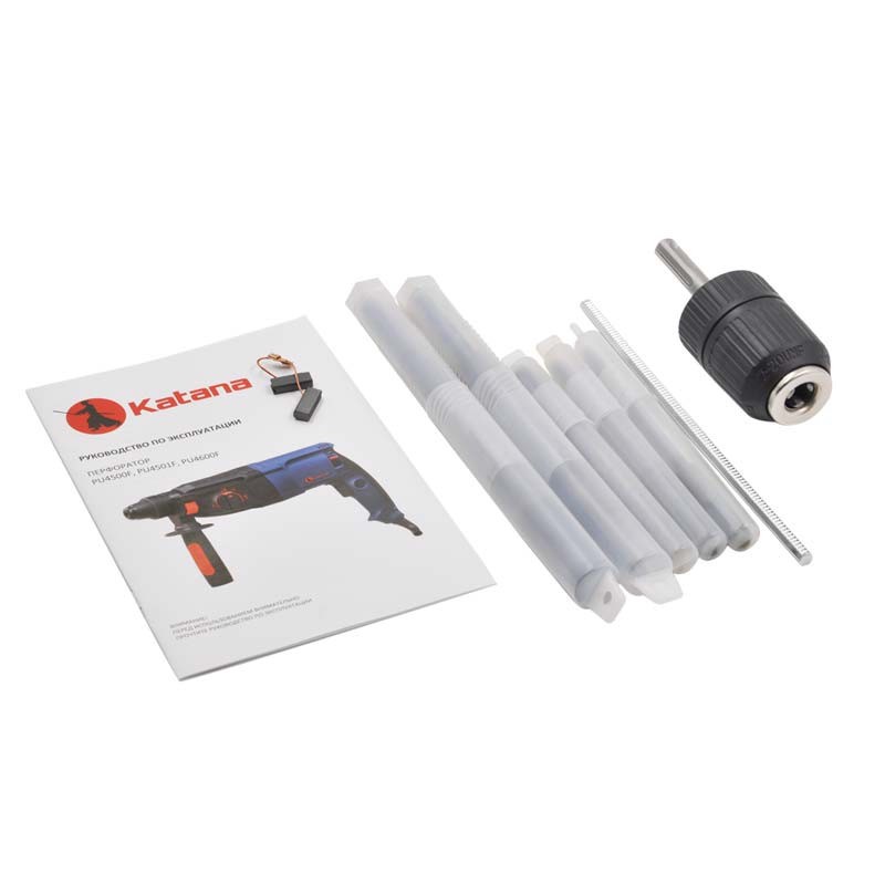 Перфоратор KATANA PU4500F в чем.(2 зуб.,3 сверла,950 Вт,3.2 Дж,3 реж,SDS-plus, БЗП)