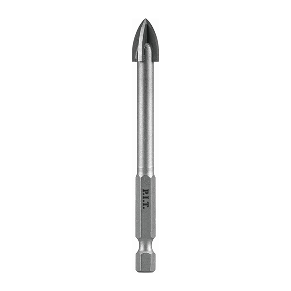 Сверло по стеклу и керамике P.I.T. Ø6x72 мм, 4 реж. кромки, хв. HEX 1/4