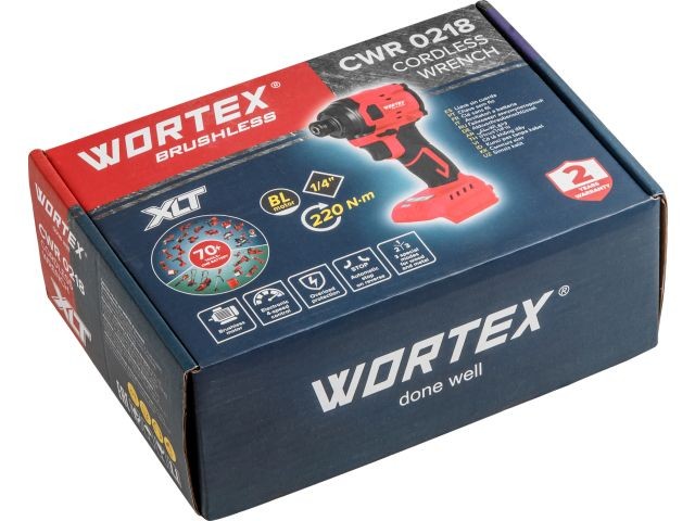 Аккум. ударный гайковерт/винтоверт WORTEX CWR 0218 в кор. XLT SOLO БЕСЩЕТ., 18 В, 220 Н*м
