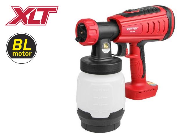 Аккум. краскораспылитель WORTEX CPS 1808 в кор. ALL1 SOLO БЕСЩЁТ.ДВИГ., 18В, 1000 мл/мин, 0.8 л бак (БЕСЩЁТ.ДВИГ., 18 В, БЕЗ АКБ И ЗУ, 1000 мл/мин, 0.