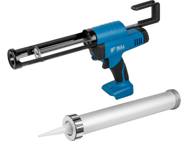 Аккум. пистолет для герметика BULL CG 1860 SOLO, 300/600 мл, 2500 Н, 8,3 мм/с, рег. скор. (защита от вытекания, 2 кг)