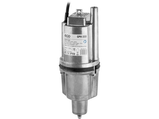 Насос вибрационный ECO CPV-333 (330Вт, 1300 л/ч, с питающ. пров. 10м 3х0,75 мм2, нижн.забор воды, аналог насоса Ручеек)