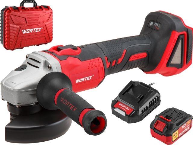 Аккум. углошлифмашина WORTEX CAG 1812 E в чем. ALL1 XLT SET БЕСЩЕТ., 18 В, 125 мм, 8000 об/мин, 1