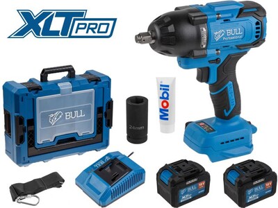 Аккум. ударный гайковерт BULL SC 1807 Xcase, XLTpro, БЕСЩЕТ., 18 В, 750 Н*м, 1/2&quot;, 2х6 А*ч, з/у 6 А