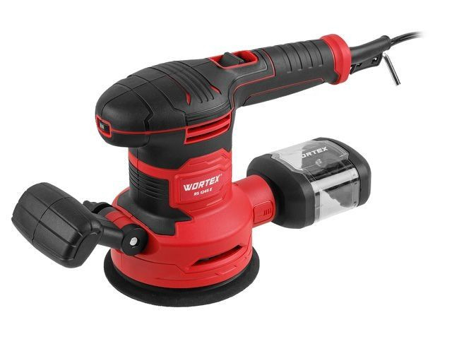 Эксцентриковая шлифмашина WORTEX RS 1245 E в кор. 430 Вт, 125 мм, 7000-14000 об/мин (Амплитуда колебаний 2 мм, регул. об., доп. рукоятка.)