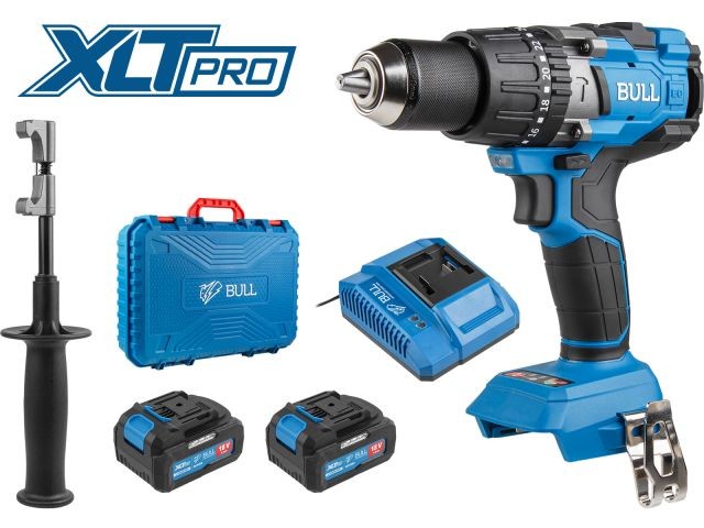 Аккум. дрель-шуруповерт BULL SR 1805 в чем. XLTpro, 2х4 А*ч, БЕСЩЕТ., 18 В, 120 Н*м, БЗП(мет.) 13 мм (Доп. функции: Ударное сверление, 