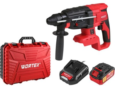 Аккум. перфоратор WORTEX CRH 1824-2 в чем. ALL1 XLT SET БЕСЩЕТ., 18 В, 2.6 Дж, 26 мм, 1х4 А*ч