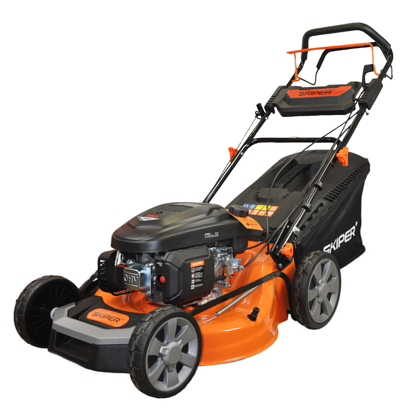 Газонокосилка бензиновая SKIPER GW512S (51 см,самоход, Loncin 5 лс, рег.об,сталь.дека, травосб.70 л)