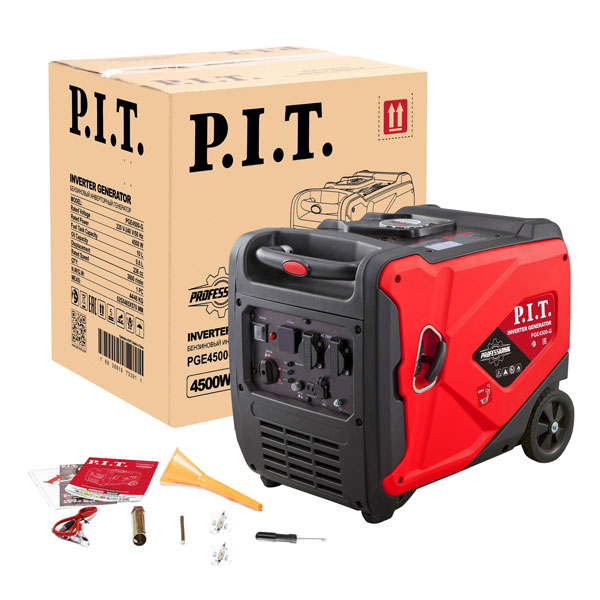 Генератор бензиновый инверторный P.I.T. PGE4500-G (4,5/4,2 кВт, 236см³, 4 такт, 2х220В, 12В, 18,3А)_2