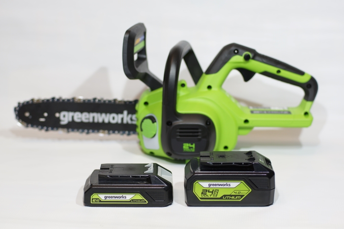 Цепная пила аккумуляторная Greenworks 24V G24CS25K4 (1хАКБ 4Ач и ЗУ) 25см