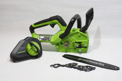Цепная пила аккумуляторная Greenworks 24V G24CS25K4 (1хАКБ 4Ач и ЗУ) 25см