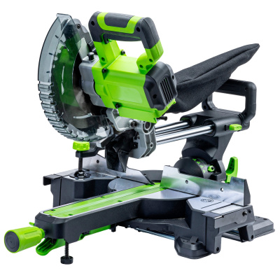 Пила торцовочная Greenworks GD24MS216 24V бесщеточная с протяжкой (1хАКБ 8Ач и ЗУ)