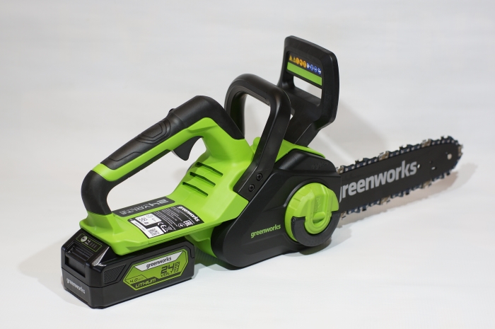 Цепная пила аккумуляторная Greenworks 24V G24CS25K2 (1хАКБ 2Ач и ЗУ) 25см