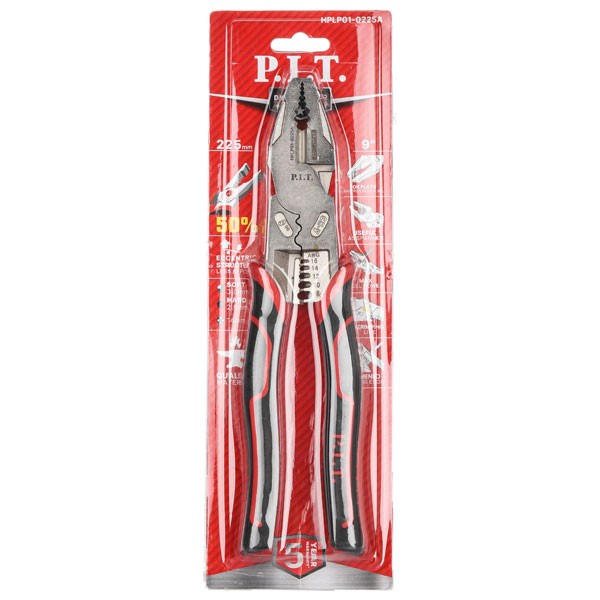 Плоскогубцы многофункциональные усиленные P.I.T. DRUA HPLP01-0225A, 225мм, 6в1, эксцентрик, никель_2