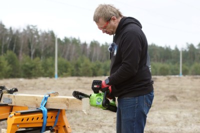 Цепная пила аккумуляторная Greenworks 24V G24CS25 (1хАКБ 8Ач и ЗУ) 25см