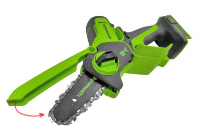 Цепная мини пила аккумуляторная Greenworks 24V G24MCS10 (1хАКБ 4Ач и ЗУ) 10см