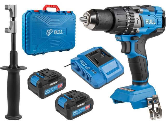 Аккум. дрель-шуруповерт BULL SR 1805 в чем. XLTpro, 2х4 А*ч, БЕСЩЕТ., 18 В, 120 Н*м, БЗП(мет.) 13 мм (Доп. функции: Ударное сверление, 