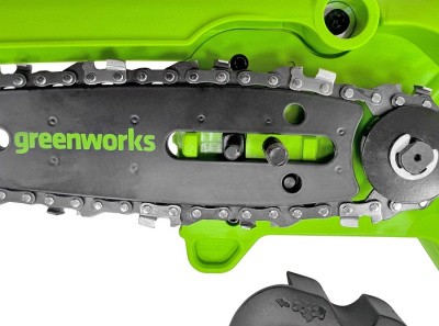 Цепная мини пила аккумуляторная Greenworks 24V G24MCS10 (1хАКБ 4Ач и ЗУ) 10см