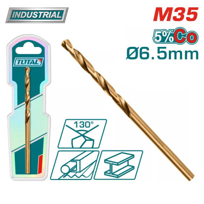Сверло по металлу M35 HSS 6.5мм TOTAL TAC11206501