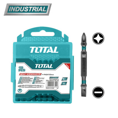 Бита ударная двухсторонняя PH2 + SL6,0 65 мм TOTAL TACIM16HL133 (10 шт)