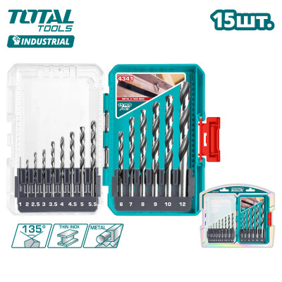 Набор сверл по металлу TOTAL TACSDL51506 (15 шт)