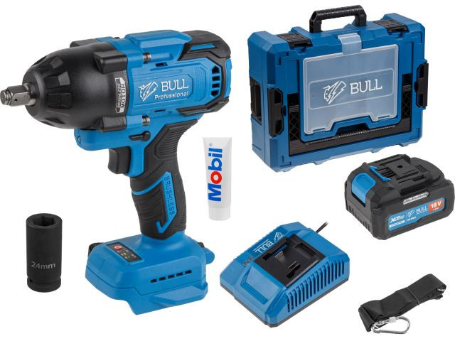 Аккум. ударный гайковерт BULL SC 1807 Xcase, XLTpro, БЕСЩЕТ., 18 В, 750 Н*м, 1/2