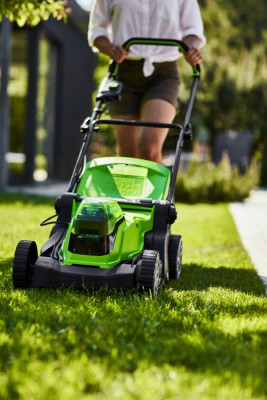 Газонокосилка аккумуляторная Greenworks 24V*2 G24X2LM41K2x (с 2хАКБ 4Ач и ЗУ) 41 см